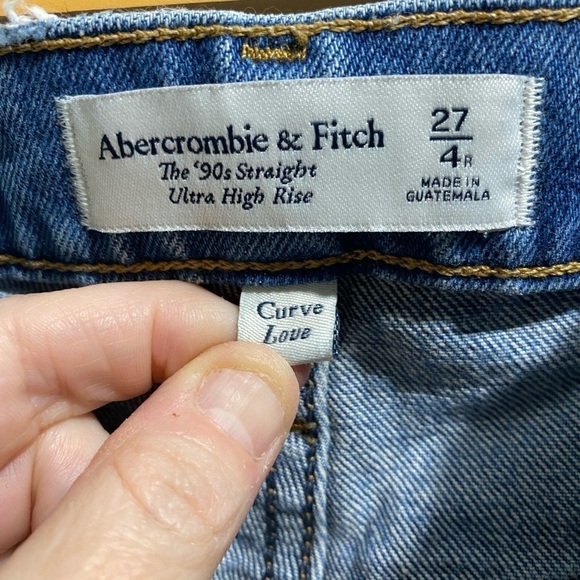 Abercrombie & Fitch The 90s Straight Ultra High Rise Jeans Curvy Love Size 27 - Picture 9 of 15
